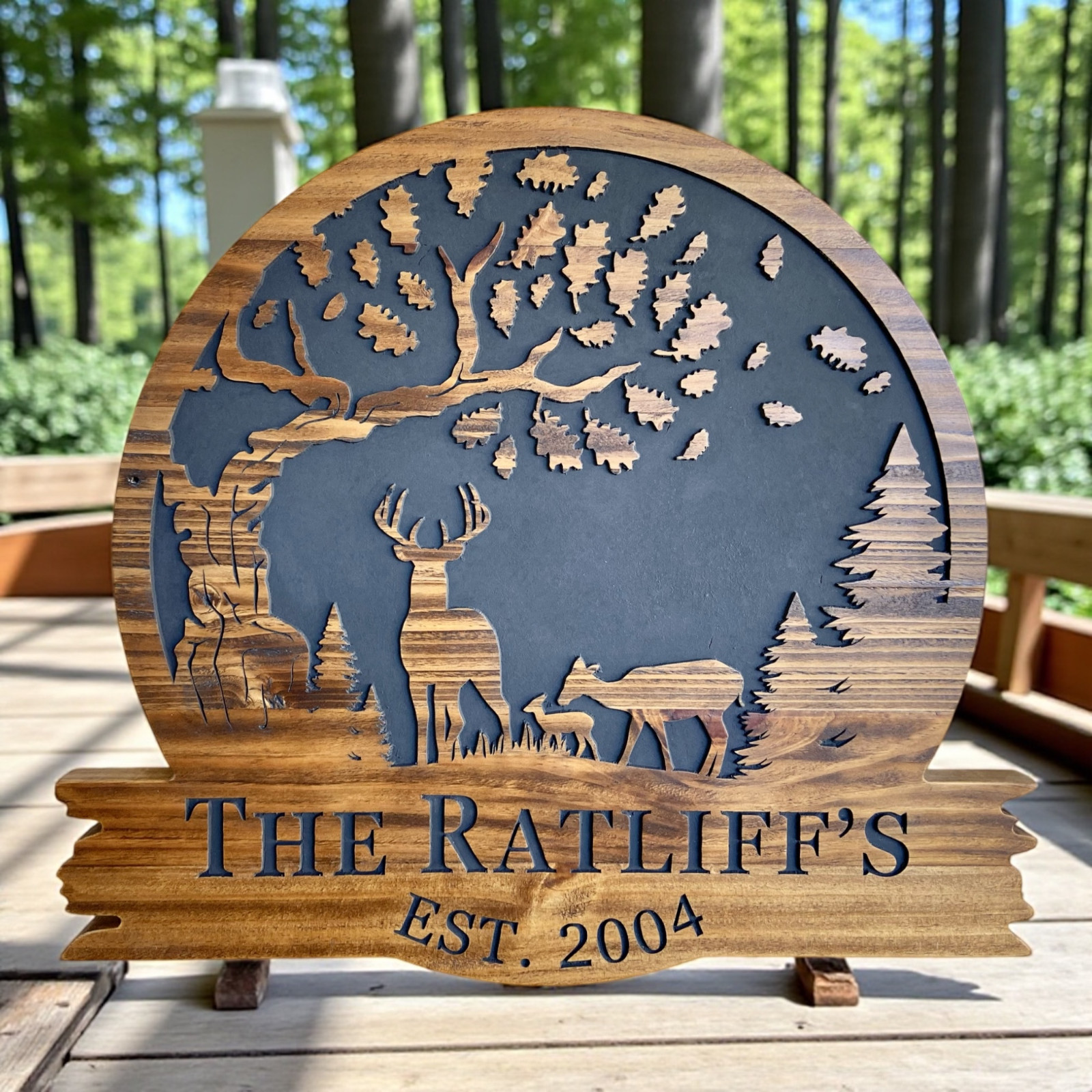 Personalized Family Last Name Sign Custom Carved Wood Plaque Wedding Sign Gift