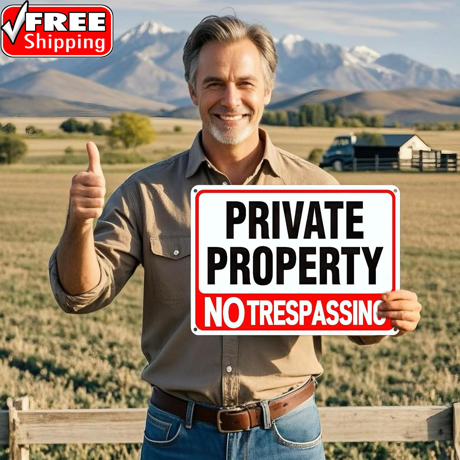 4 Pack Large No Trespassing Signs Private Property, 12X8 Inch Rust Free Aluminum