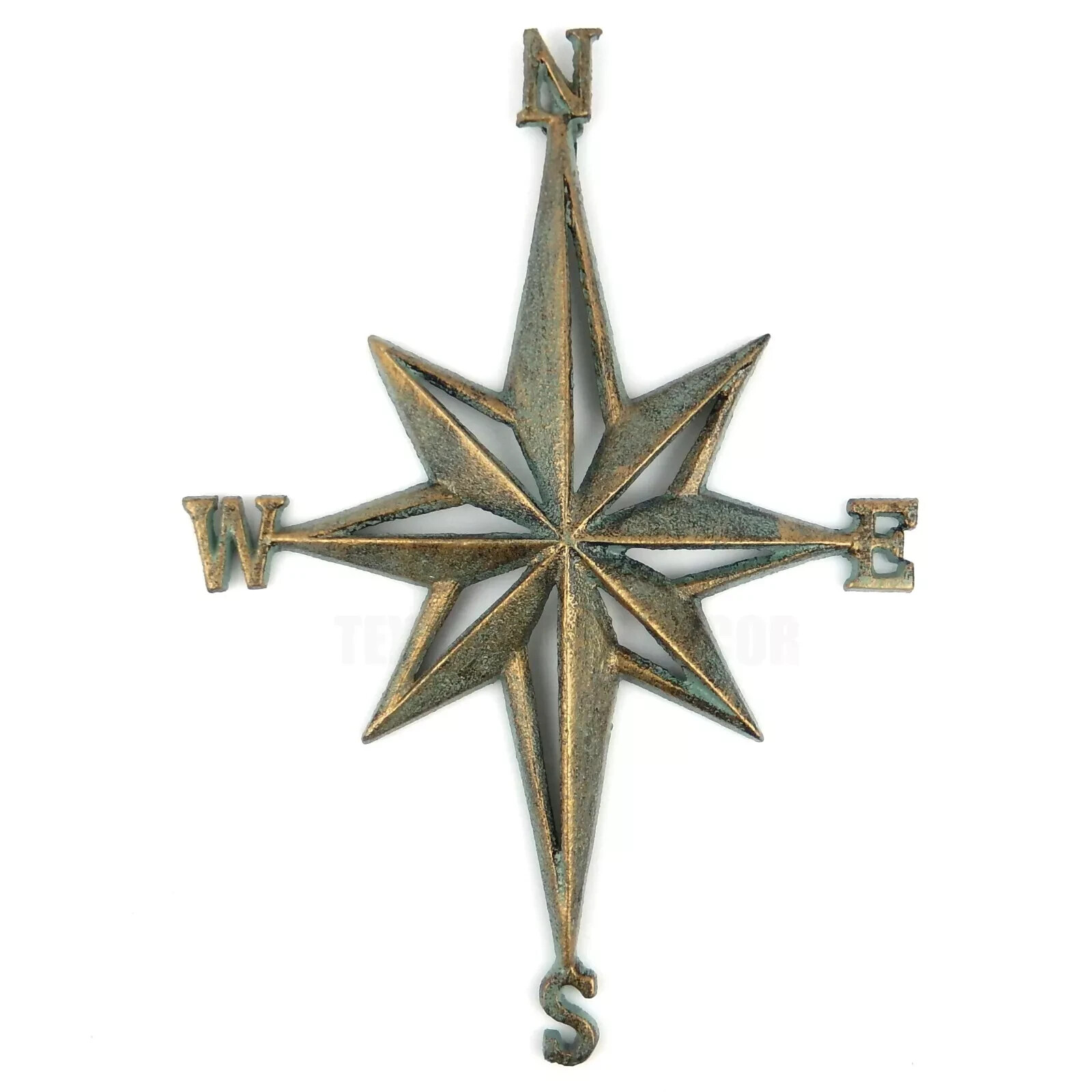 Changes In Latitudes Vintage Patina Wall Rose Compass Nautical 14″ North So Ea W