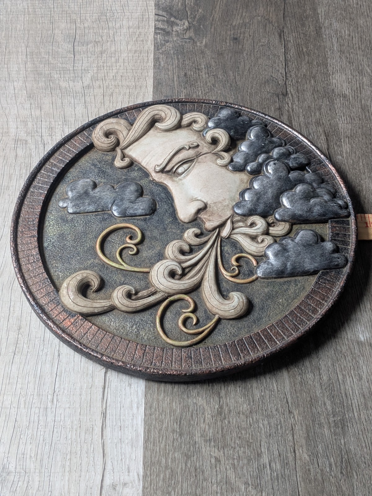 Celestial Cement Wind Sculpture Wall Plaque Stepping Stone Home Garden Decor