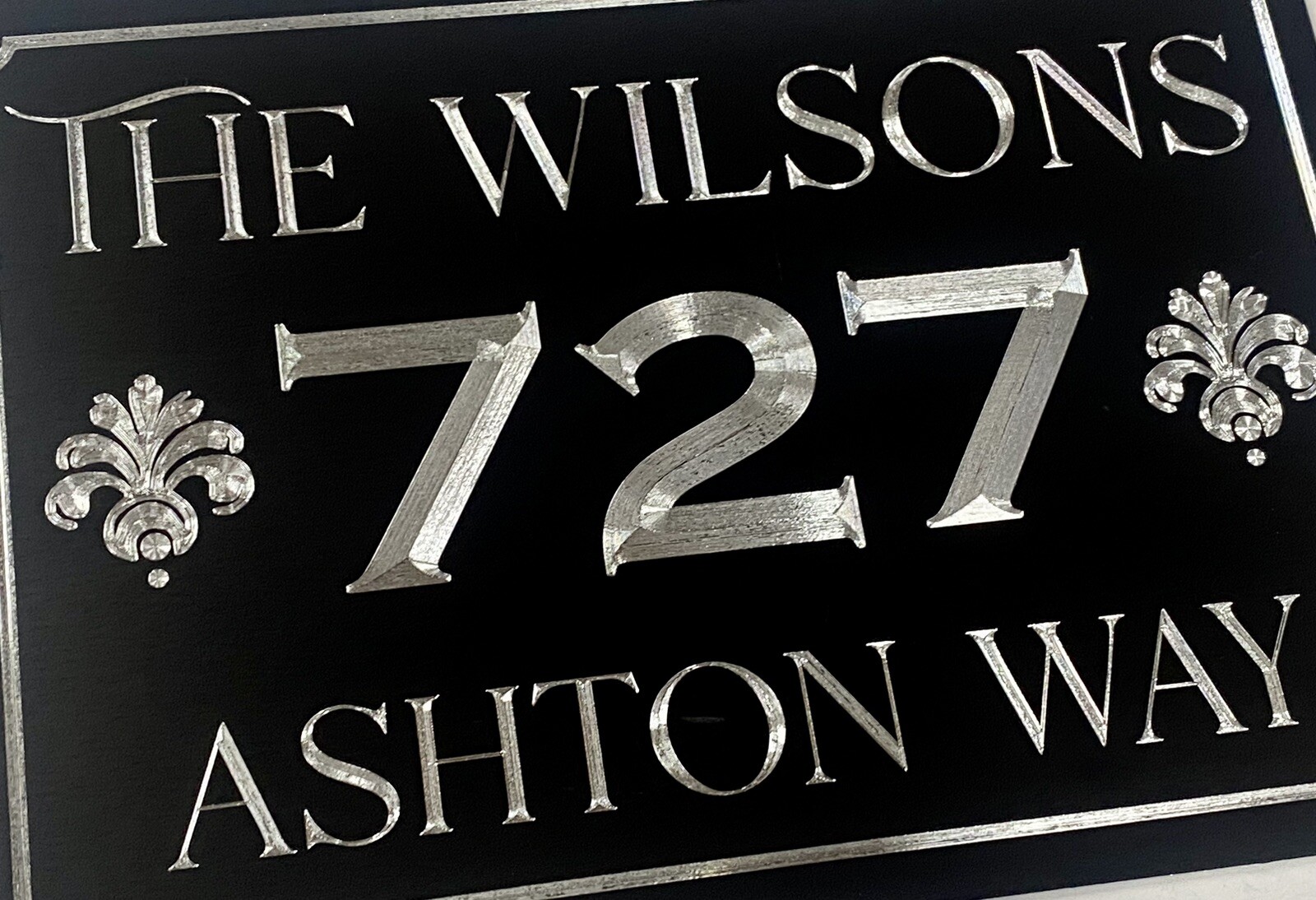 Engraved Personalized Custom House Home Number Street Address Metal Sign 10×7