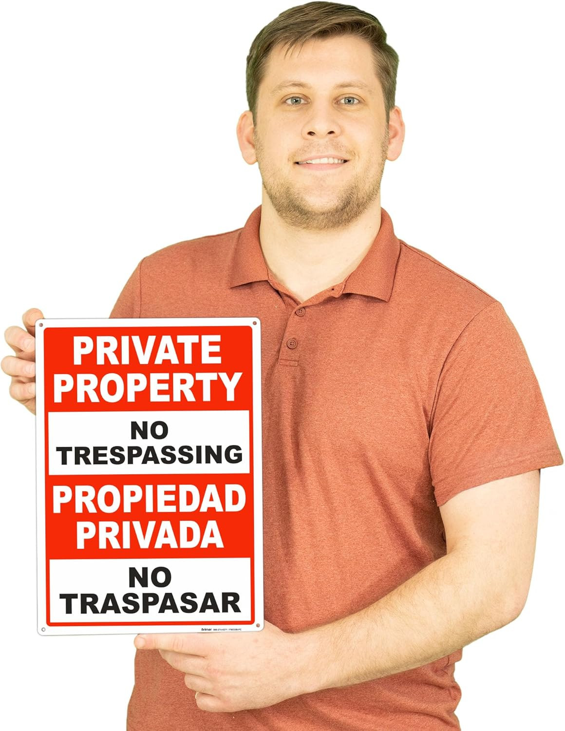 4 Pack Private Property Signs No Trespassing English Spanish Outdoor Aluminum