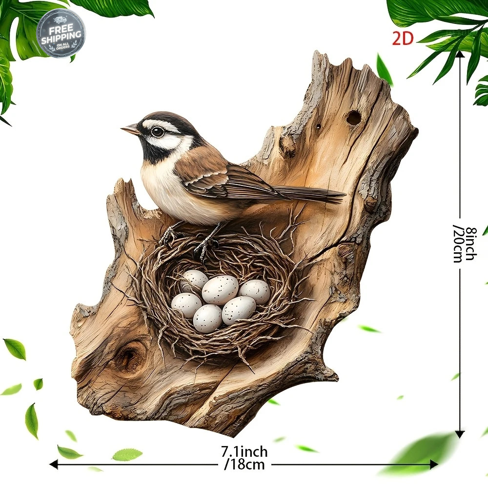 1/2pcs Vintage Wooden Bird Wall Sign Farmhouse Garden Porch Home Decor 8in