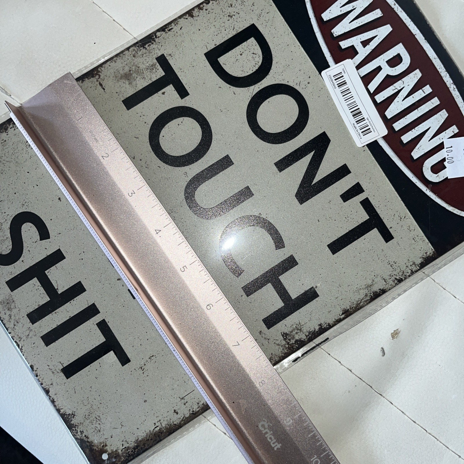 Metal Sign Wall Decor”WARNING “ Vintage Look/ Garage/bedroom/anywhere