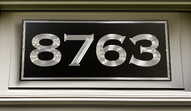 Engraved Personalized Custom House Home Number Street Address Metal 12×5 Sign