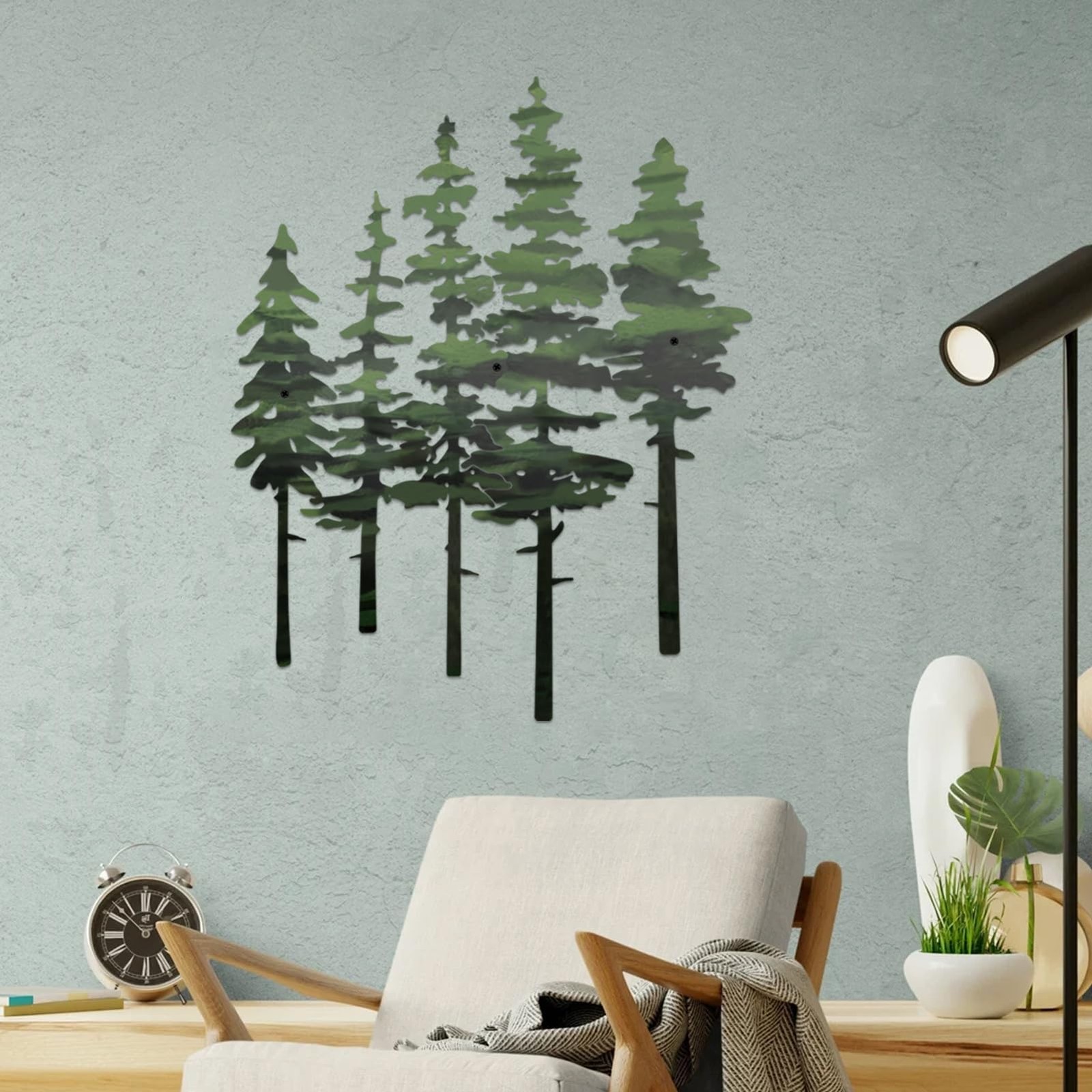 Metal Pine Tree Wall Art, Metal Tree Wall Decor, Nature Rustic Farmhouse Cabi…