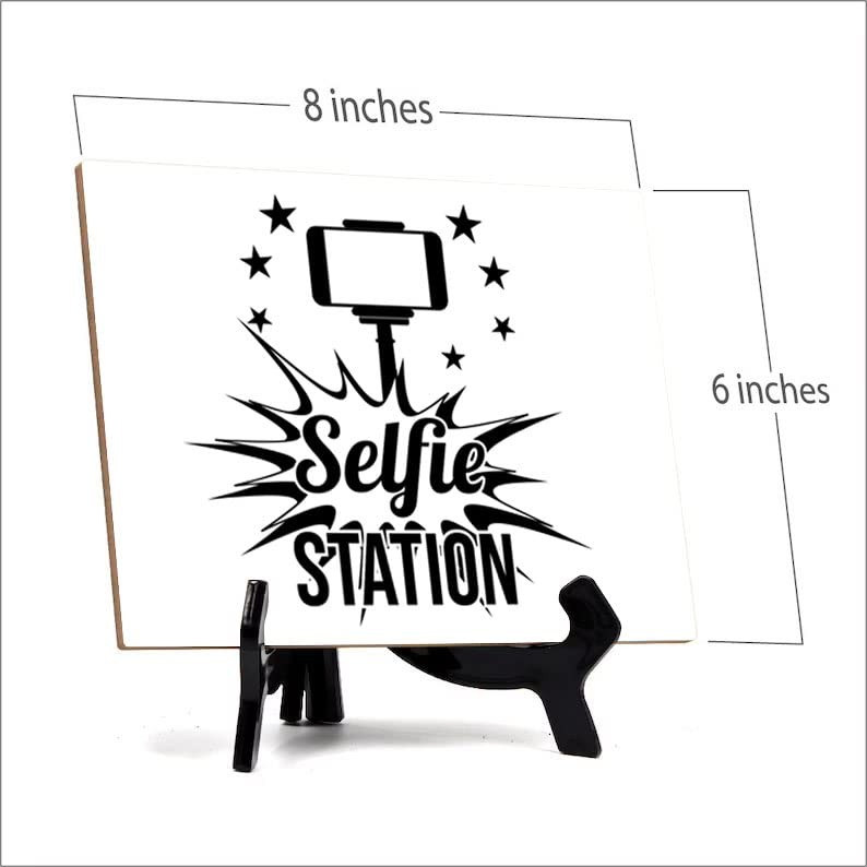 Signs ByLITA Selfie Station Phone, Table Sign with Acrylic Stand (6×8“)
