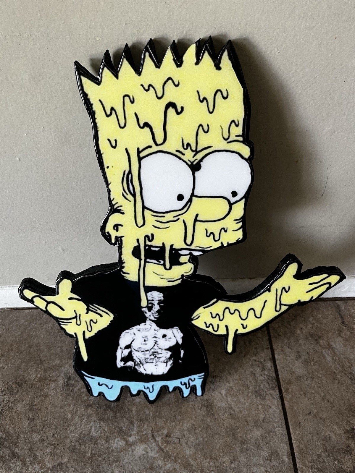 BART SIMPSON handmade epoxy Free Standing Decorative Wall Art /Plaque