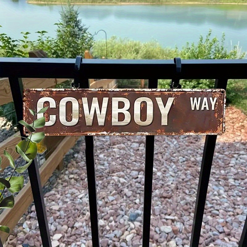 Vintage Cowboy Way Metal Signs Rustic Cowboy Themed Garage Bar Farmhouse Decor