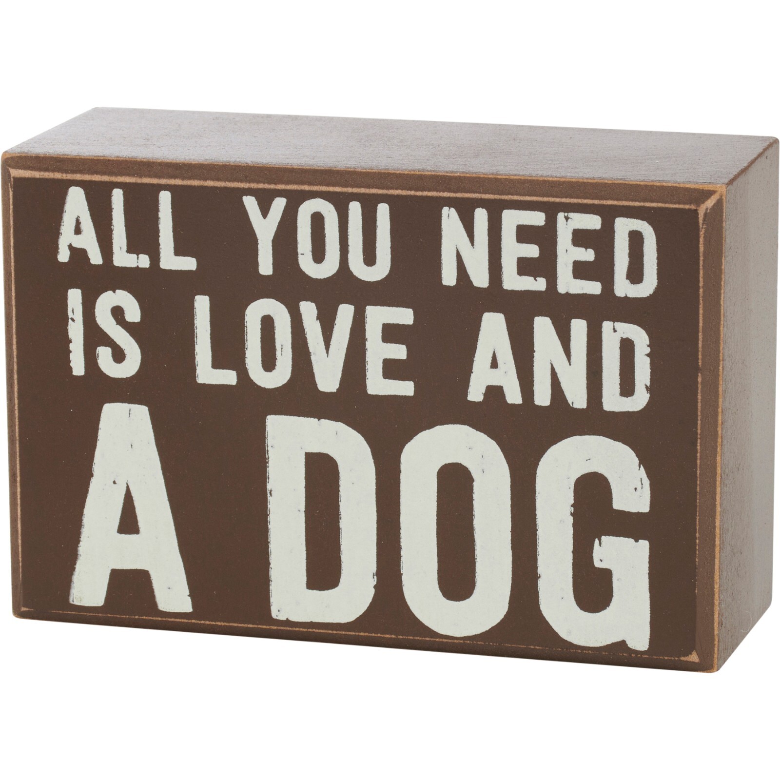 Primitives By Kathy Box Sign & Sock Set All You Need Is Love and A Dog NEW