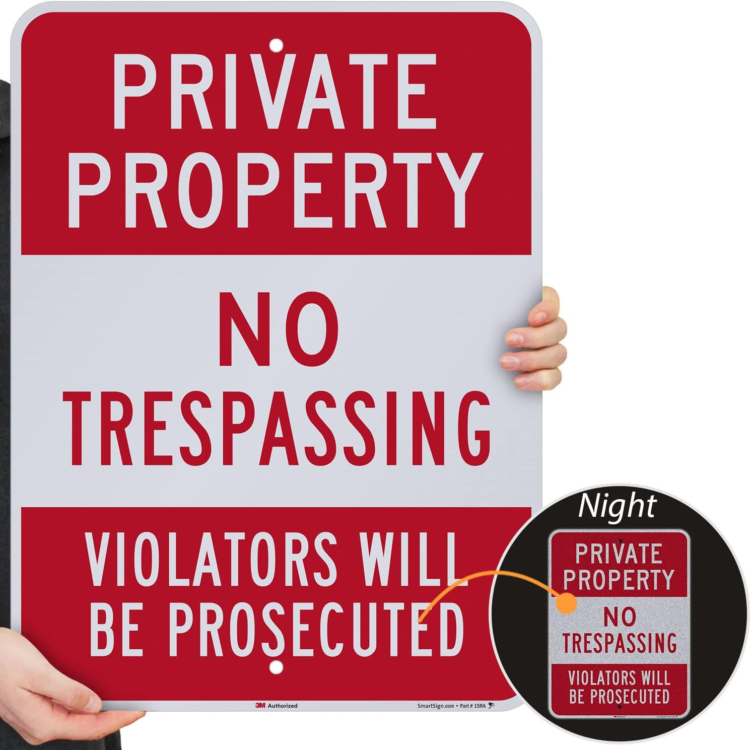 “Private Property – No Trespassing, Violators Prosecuted” Sign | 18″