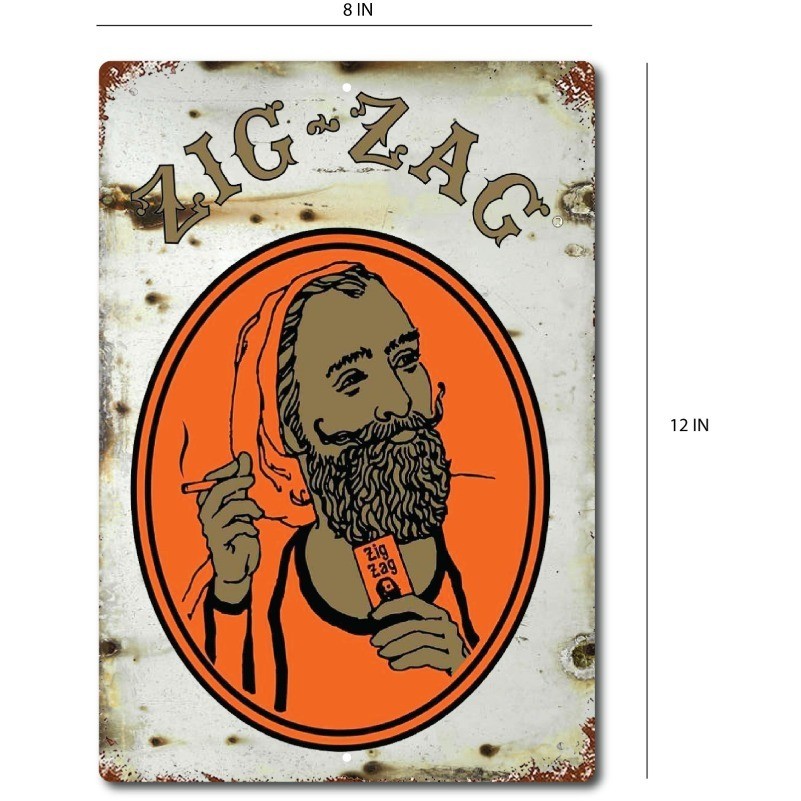 Vintage Retro Zig Zag 4:20 Tin Sign 8×12 Metal Wall Decor for Bar Pub Man