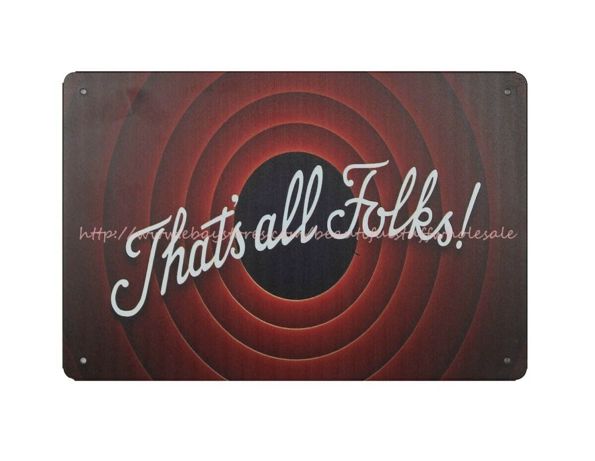 Looney Tunes That’s All Folks Cartoon Classic metal tin sign wall art