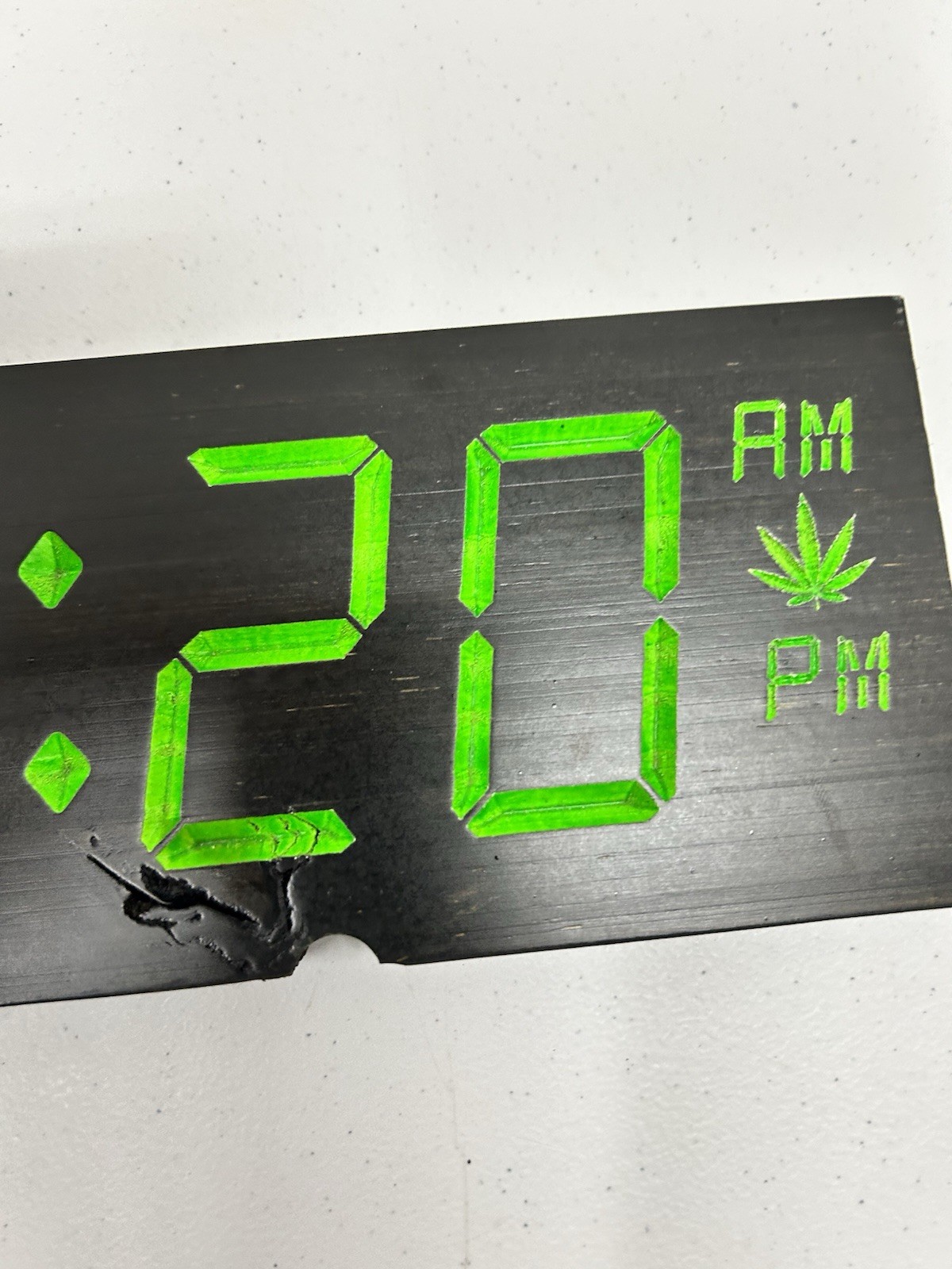Handcrafted Wooden Time is 420 Faux Digital Clock Marijuana Carved Handmade Sign