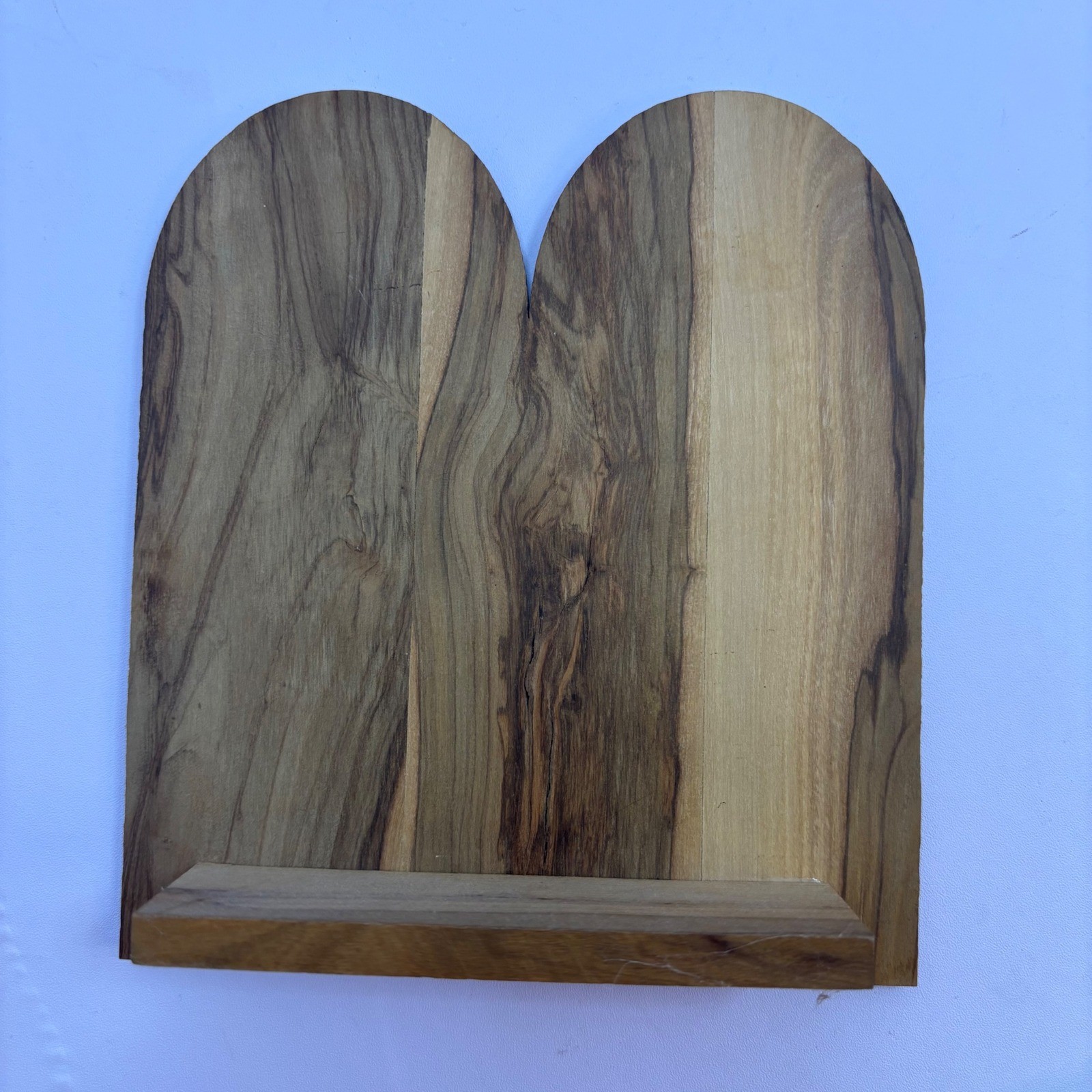 Olive Wood Ten Commandments Hebrew English Engraved Plaque Tablet 6 Inch