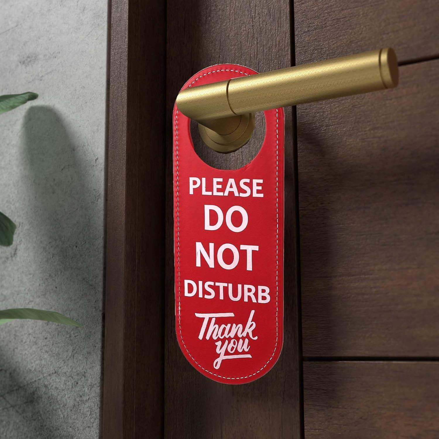 PU Leather Please Do Not Disturb Sign and Welcome Please Knock Sign Door Knob ..