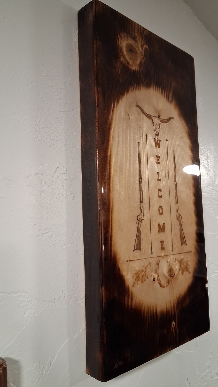 Welcome Sign, Rustic Western Welcome Sign, Handmade, Wood and Epoxy. 1 of 1 made