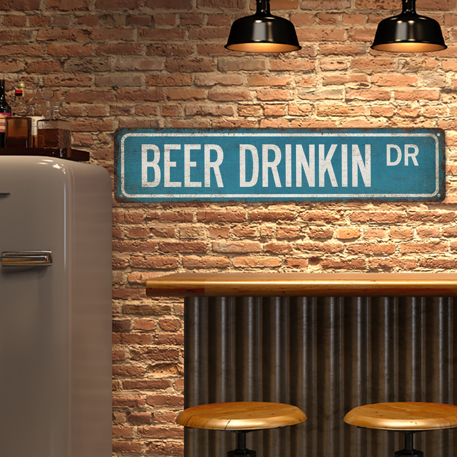 Beer Drinking Street Sign Man Cave Beer Decor Home Bar Lounge Pub 104180021011