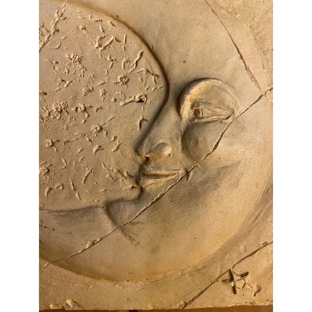 Celestial Moon Sun Star Stone by Empire Art VTG Relief Wall Plaque Tile Decor