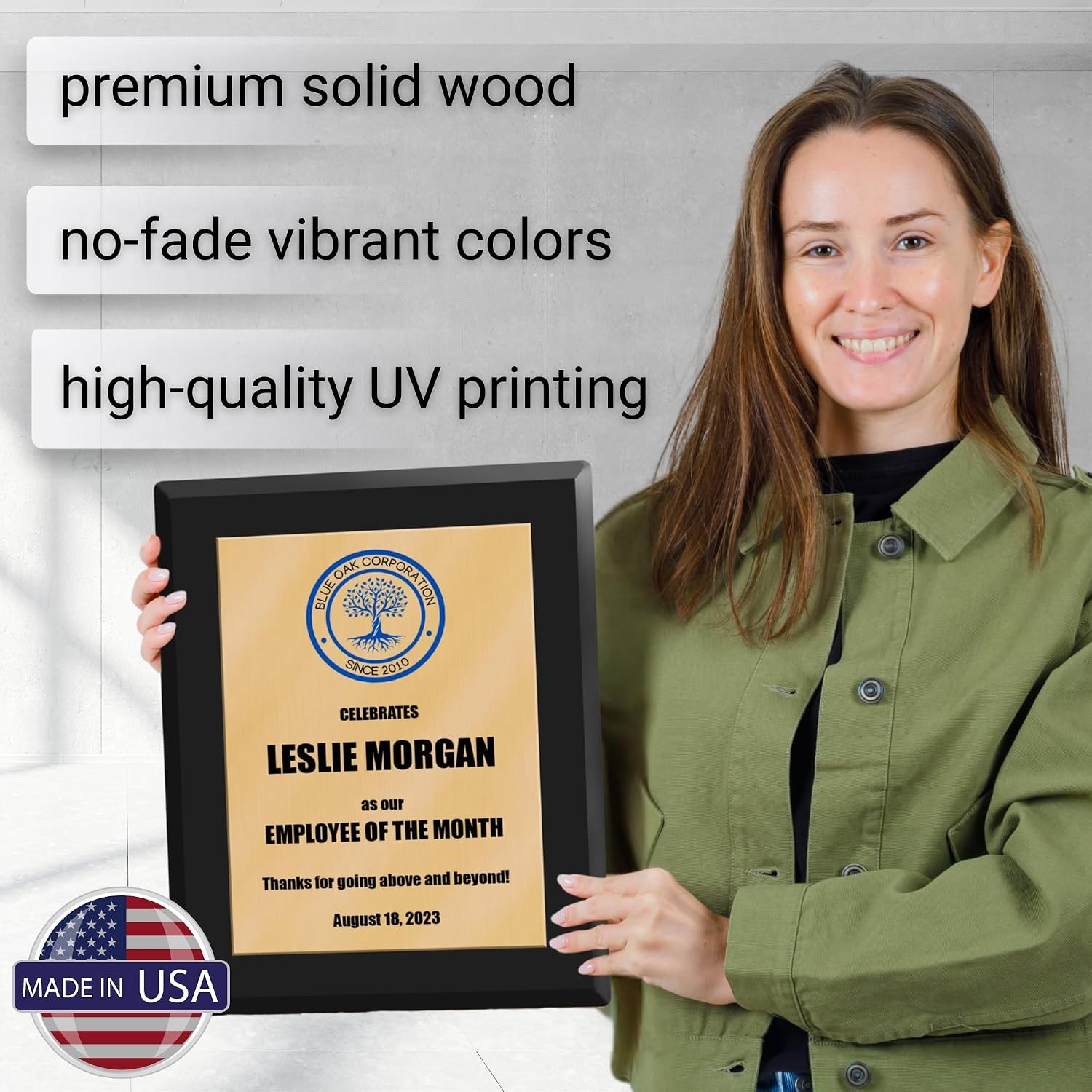 Personalized Award Plaque Full Color Printing Add Your Own Photos Logos