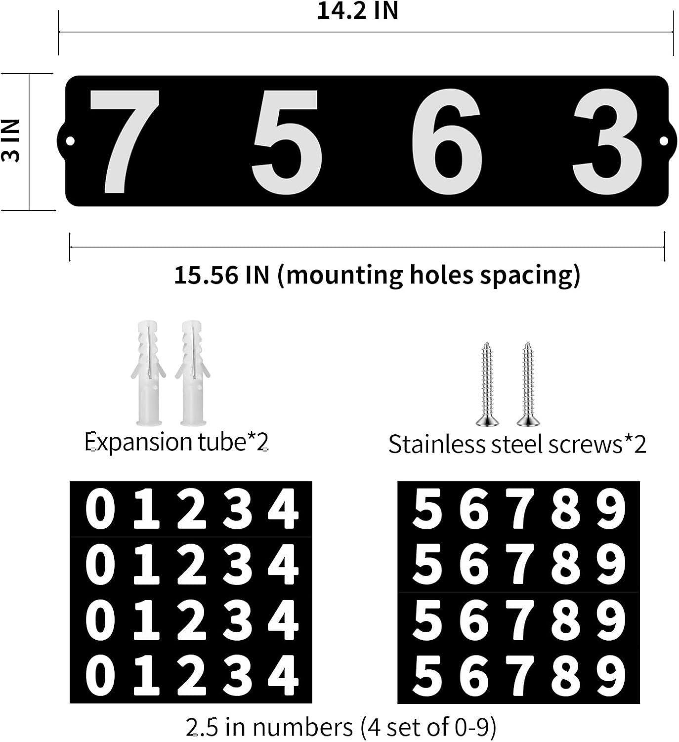 Metal Mailbox Numbers, Address Plaque, Waterproof, Horizontal & Vertical Moun…