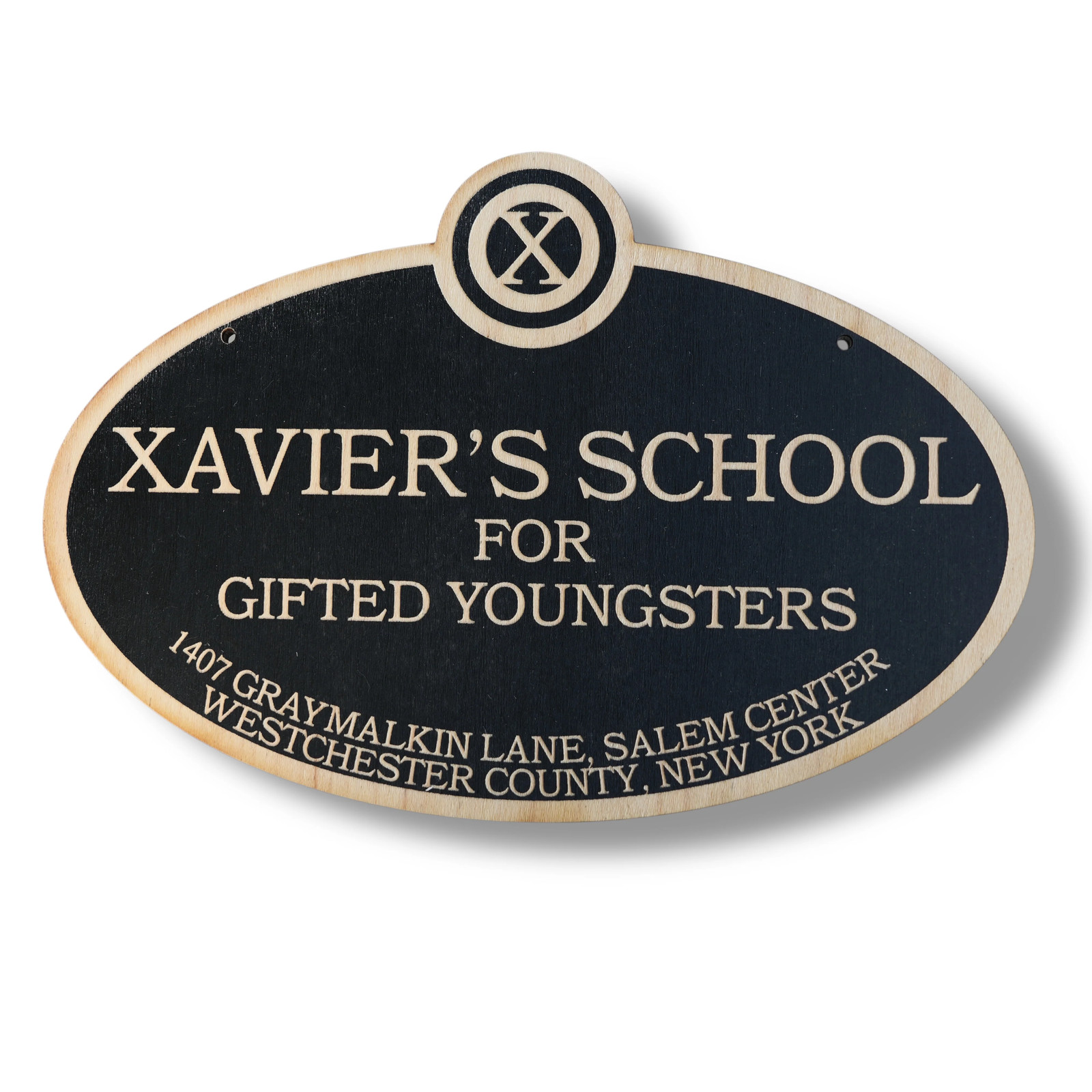Xavier’s School for Gifted Youngsters – Black Door Sign 6x9inches