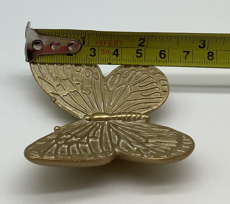Set Of 8 Vintage Retro Mid Century Plastic Gold Butterfly Wall Hanging Art
