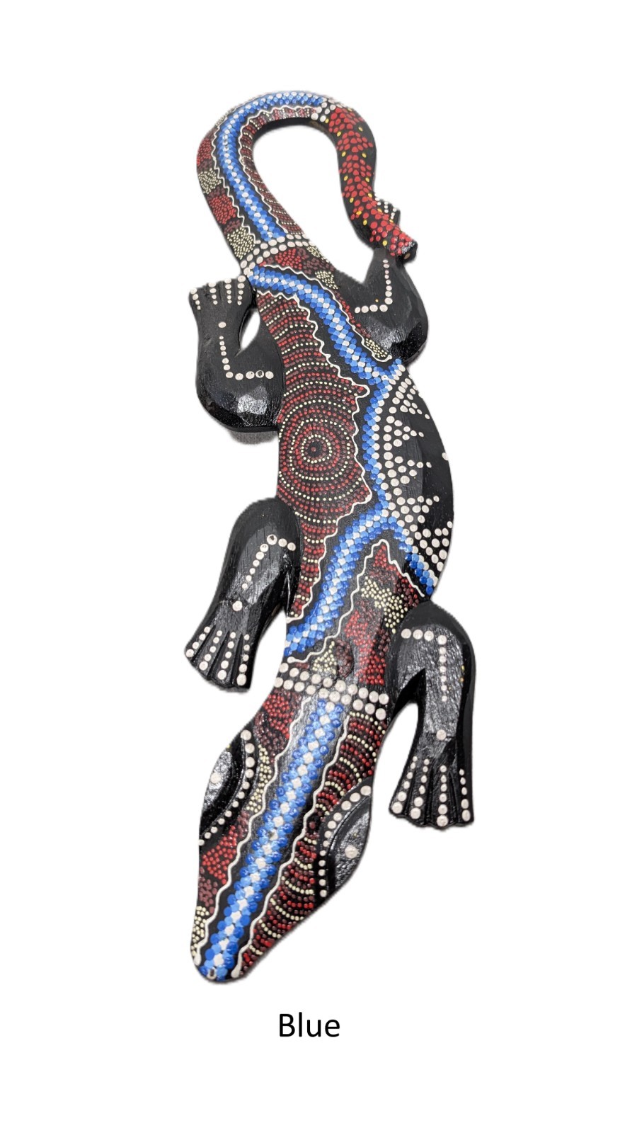 Hand Painted Gecko Wall Hanging Aboriginal Dot Art 19.5″ Assorted Color