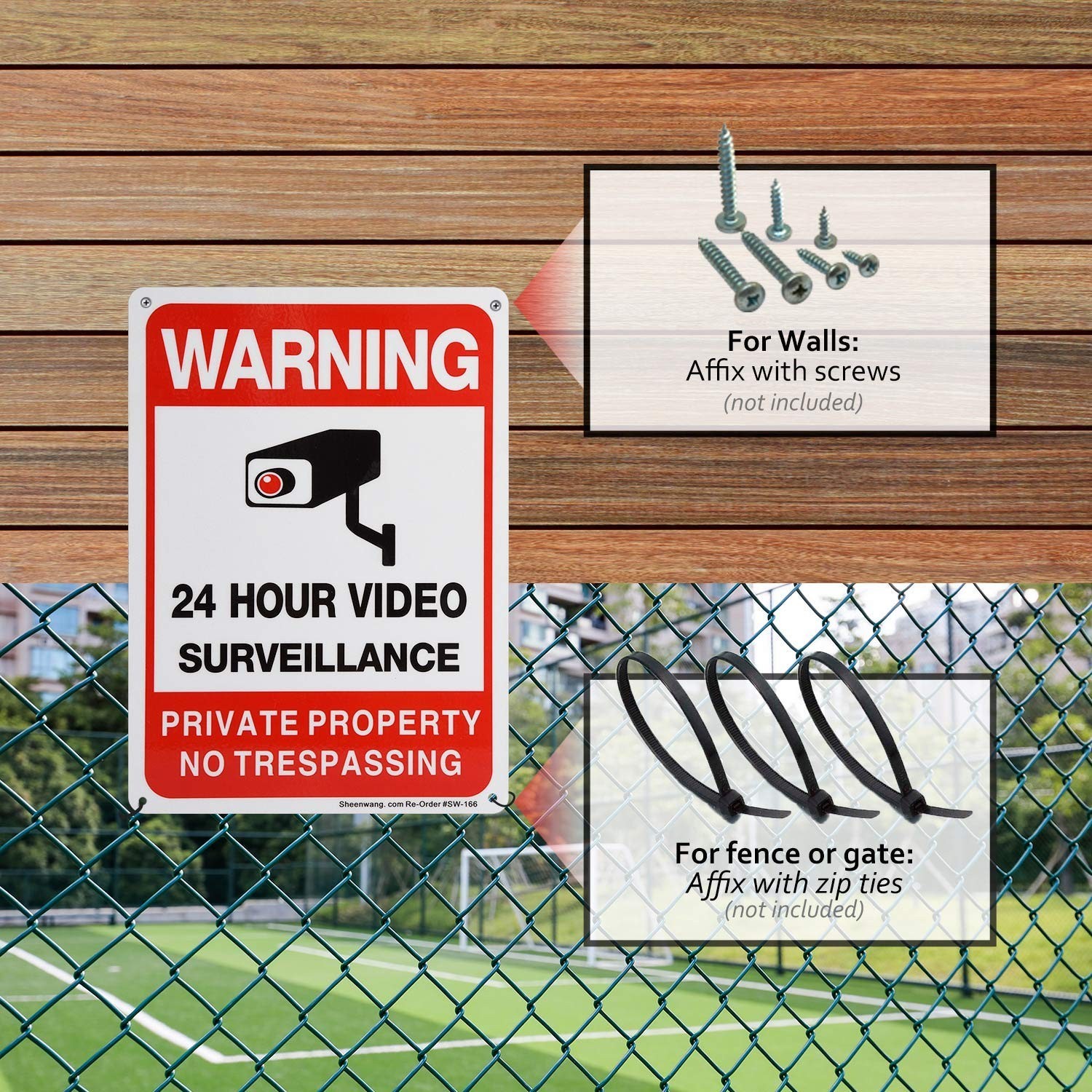 4 Pack of Reflective No Trespassing Signs, 10×7 Aluminum for Ultimate Security