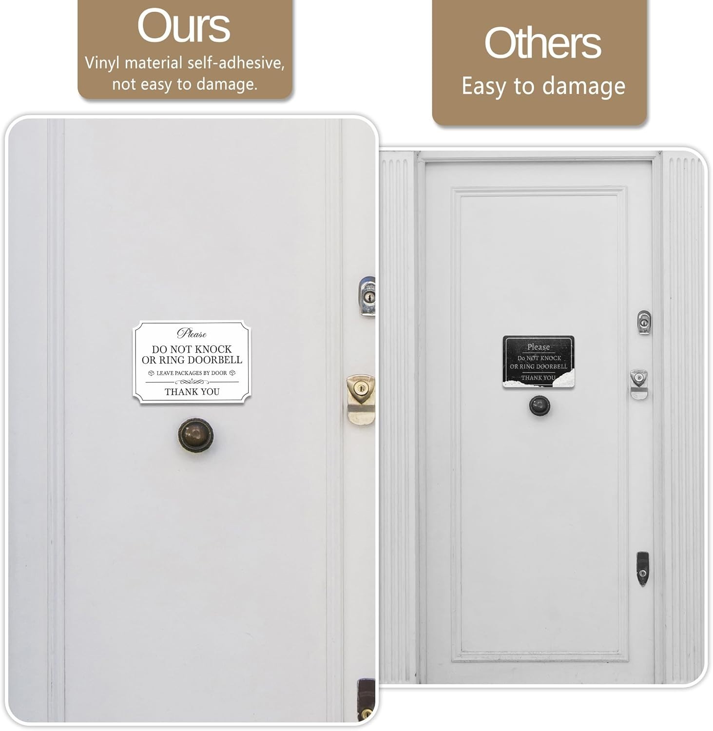 Stylish Waterproof Door Sign: Please No Soliciting – Vinyl with Adhesive Backing