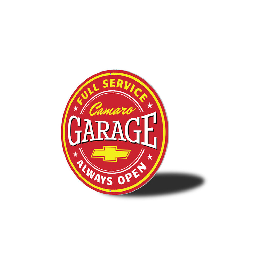 Full Service Camaro Garage Metal Sign Chevy Car Chevrolet Parking Racing Wall