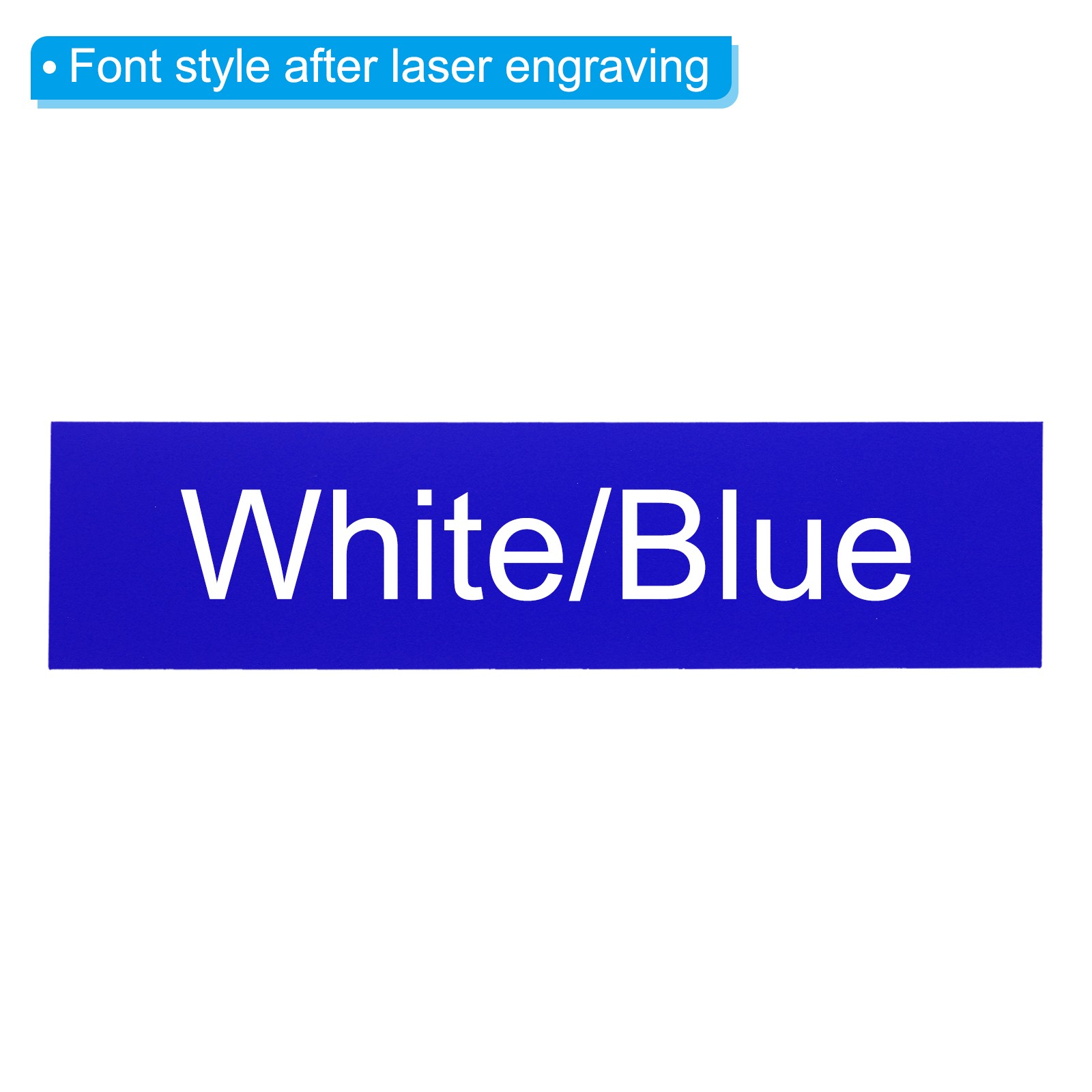 8″x2″ Blank Name Plates, 6 Pack Custom Engraved Name Plate, Blue, White