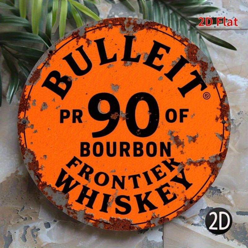 Vintage Bulleit Bourbon Whiskey Metal Sign Rustic Bar Pub Home Wall Decoration