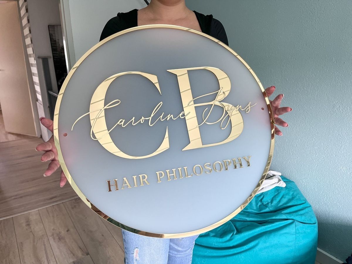 Custom Circular Acrylic Signage with UV Print & LED Halo Lighting