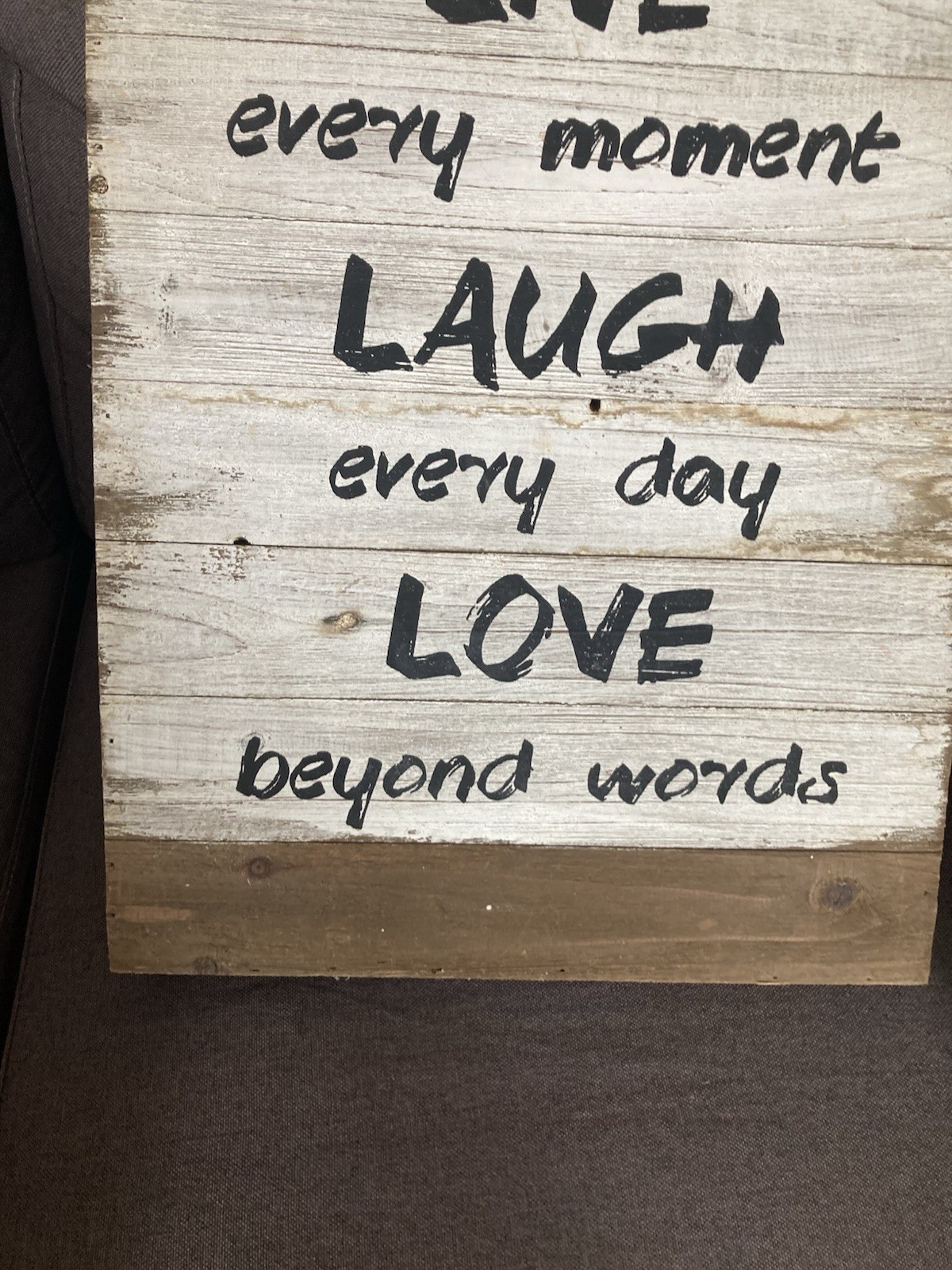 Live Every Moment Laugh Every Day Love Beyond Words Wooden Sign Decor 22 X 16 In