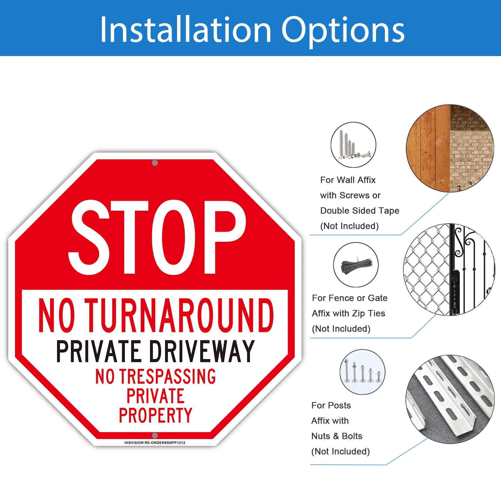 Stop No Turn Around Private 12x12inches, TurnAround 12x12Inch-2Pack