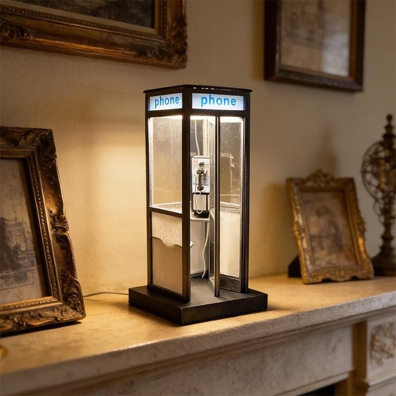 Retro Vintage Tall Phonebooth Lamp