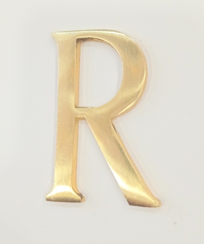 75 MM (3Inch) Brass Home 26 Polish Gold Wall Mounted Door Mounted Letters R