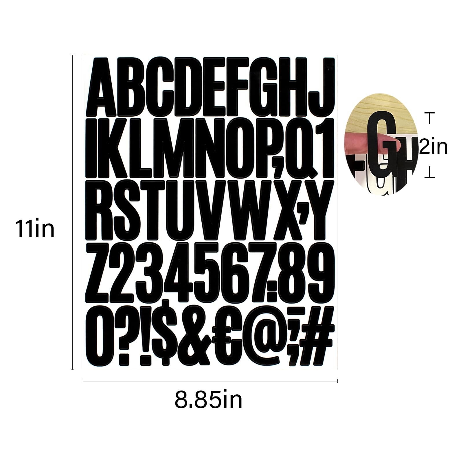 10 Sheets Waterproof Vinyl Letter Number Stickers Mailbox Decals for Cars Boats