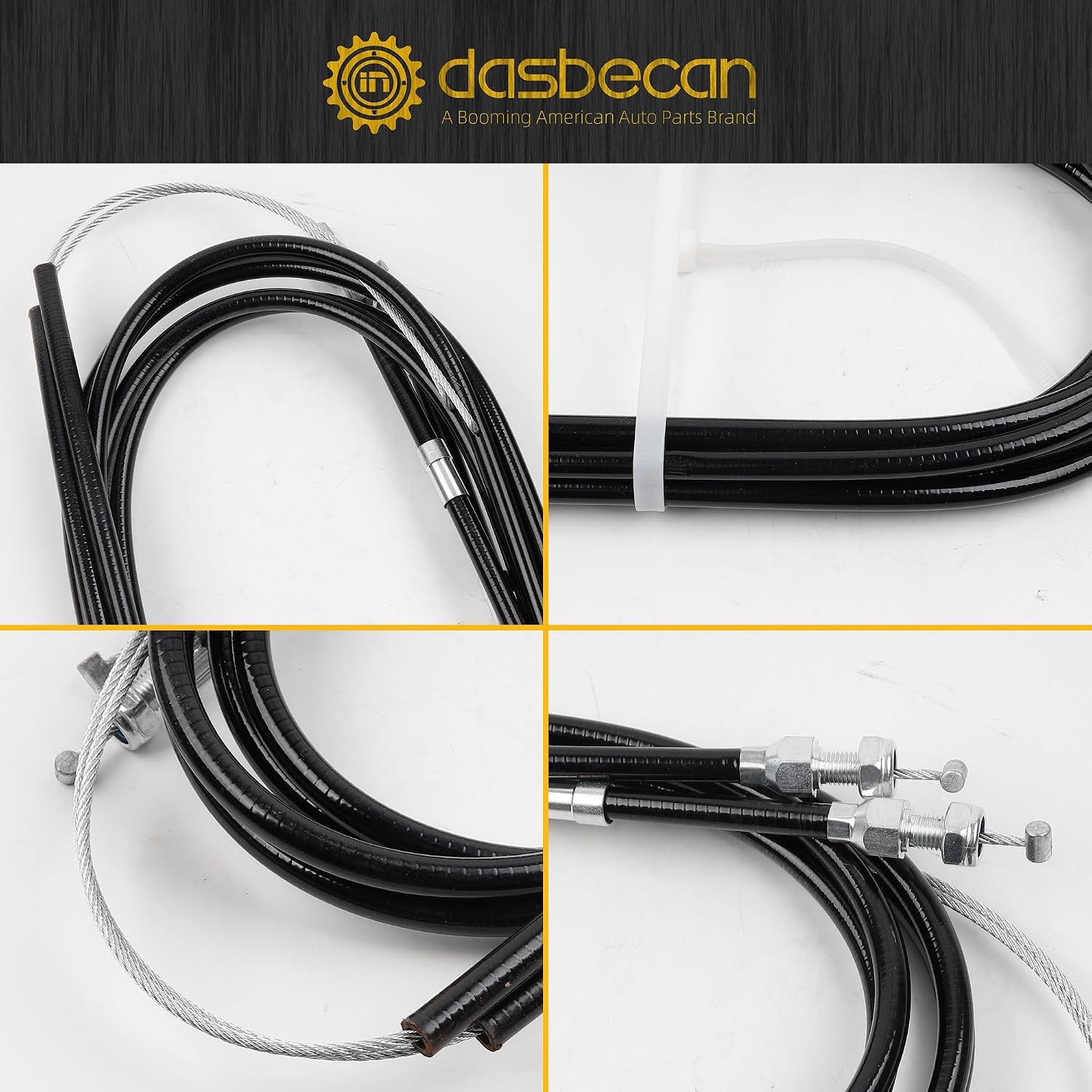 330-9371 Universal Emergency Parking Brake Cable Kit 110in E-Brake Set Rear Disc
