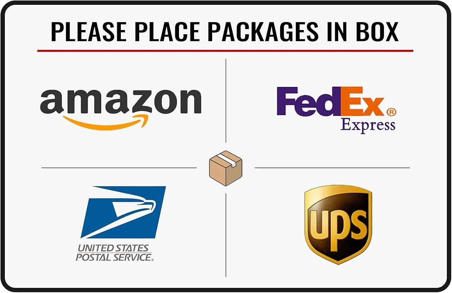 Tin Metal Sign Please Place Packages in Box Delivery Outdoor 8×12