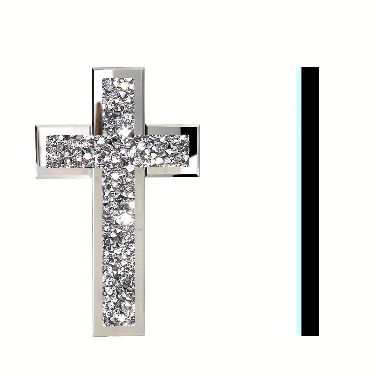 Cross Wall and Table Decor, Glass Mirrored Surface, Modern Style, Religious T…