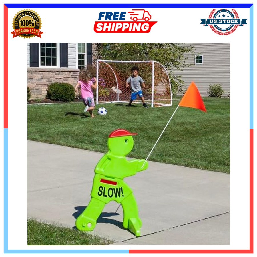 32″ Kids at Play Safety Sign Reflective Street Caution Sign with Warning Flag