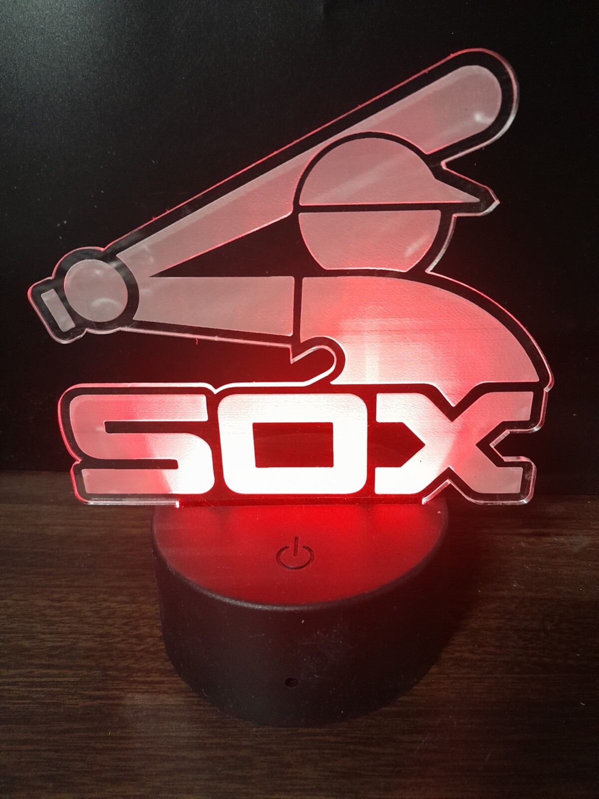 Edge Lit Tabletop Sign, Multi-Colored LED, Chicago White Sox Batter, Night Light
