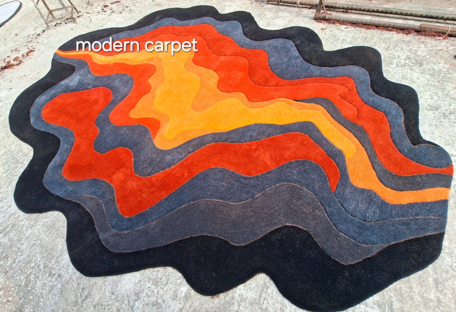 Irregular Shape Rugs Handmade 100% Woolen Hand Tufted For Home Decoration