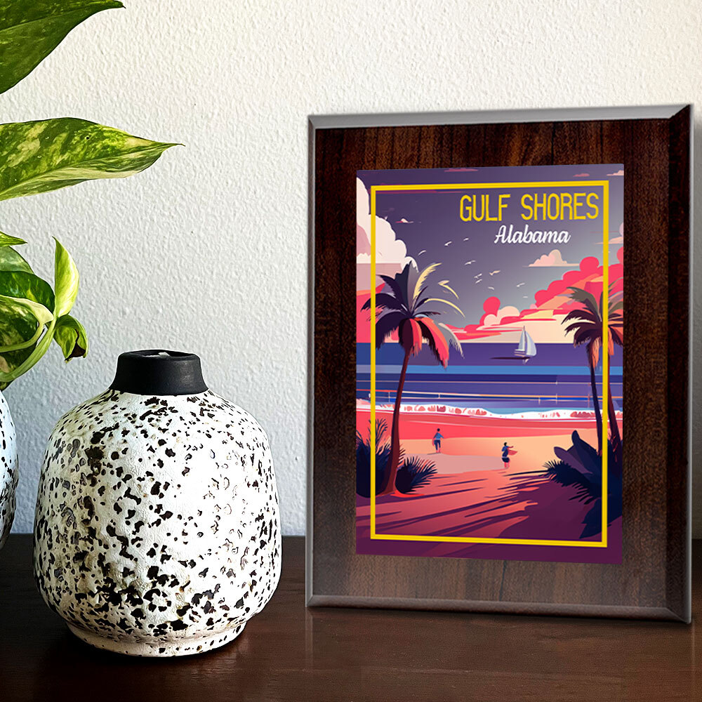 Gulf Shores Alabama Decorative Wall Plaque With Easel Acrylic Stand