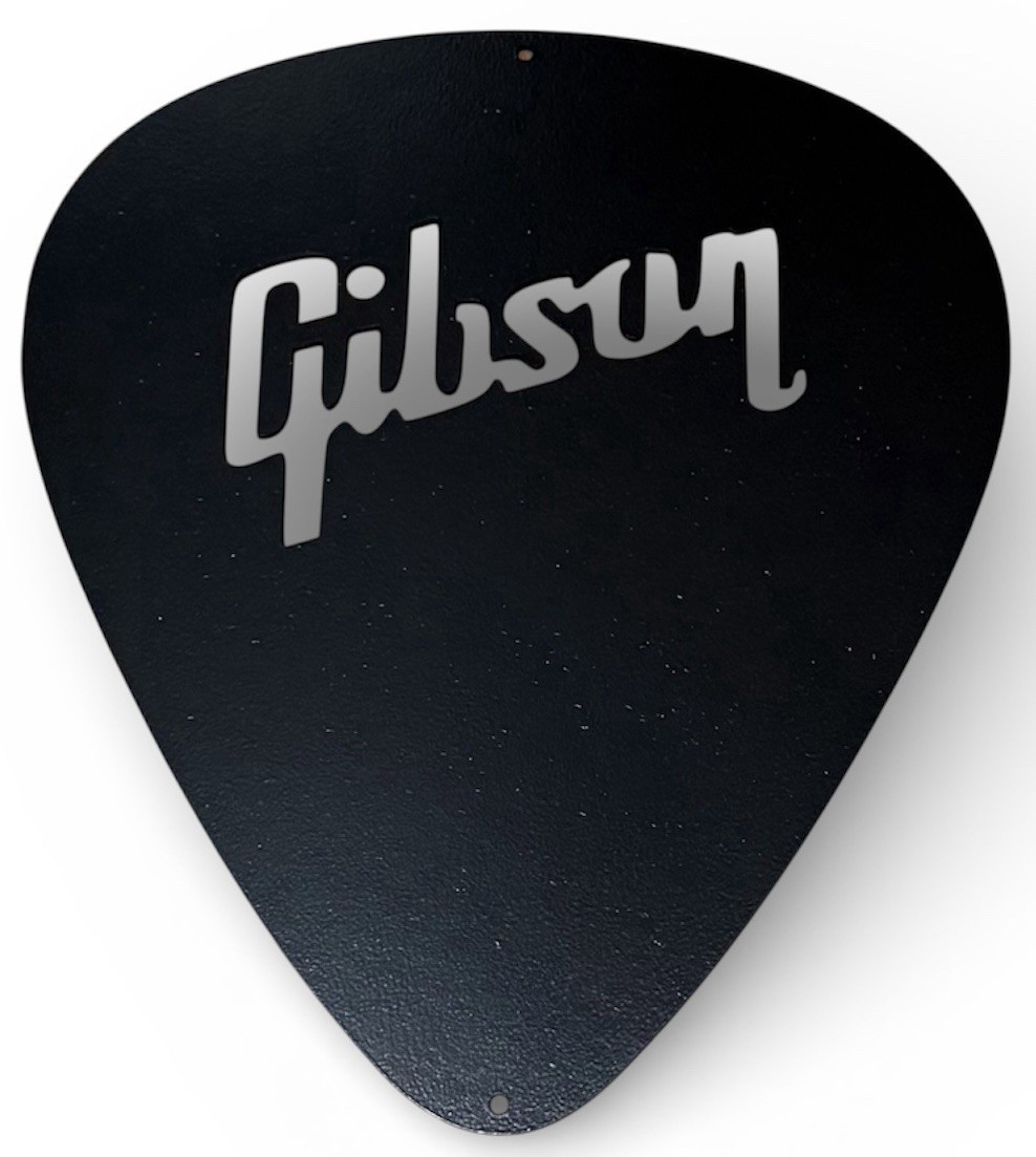 Large 13″ Gibson Style Guitar Pick Wall Art Sign Man Cave