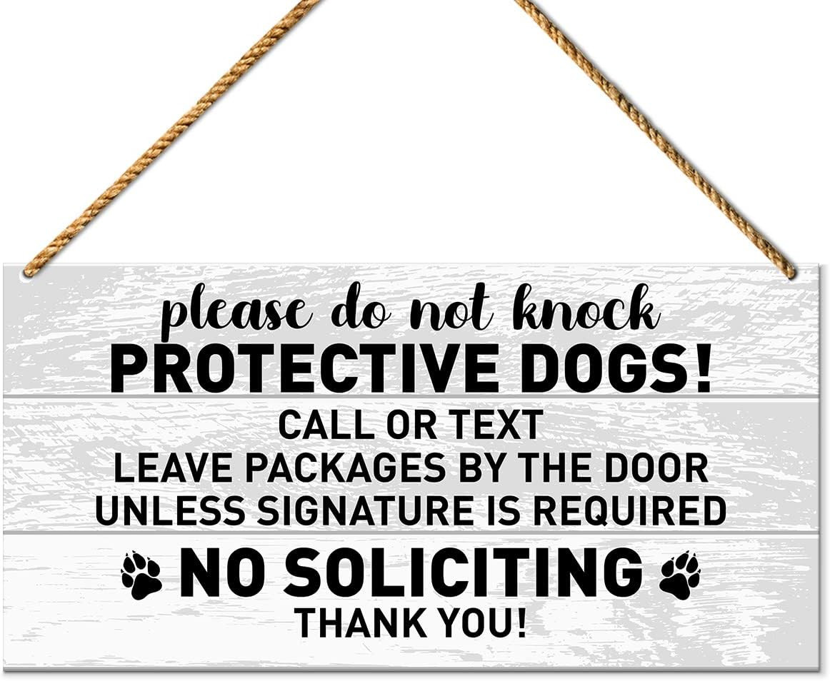 No Soliciting Dog Warning for Home & Yard Decor – Beware of Dog Sign for Front D