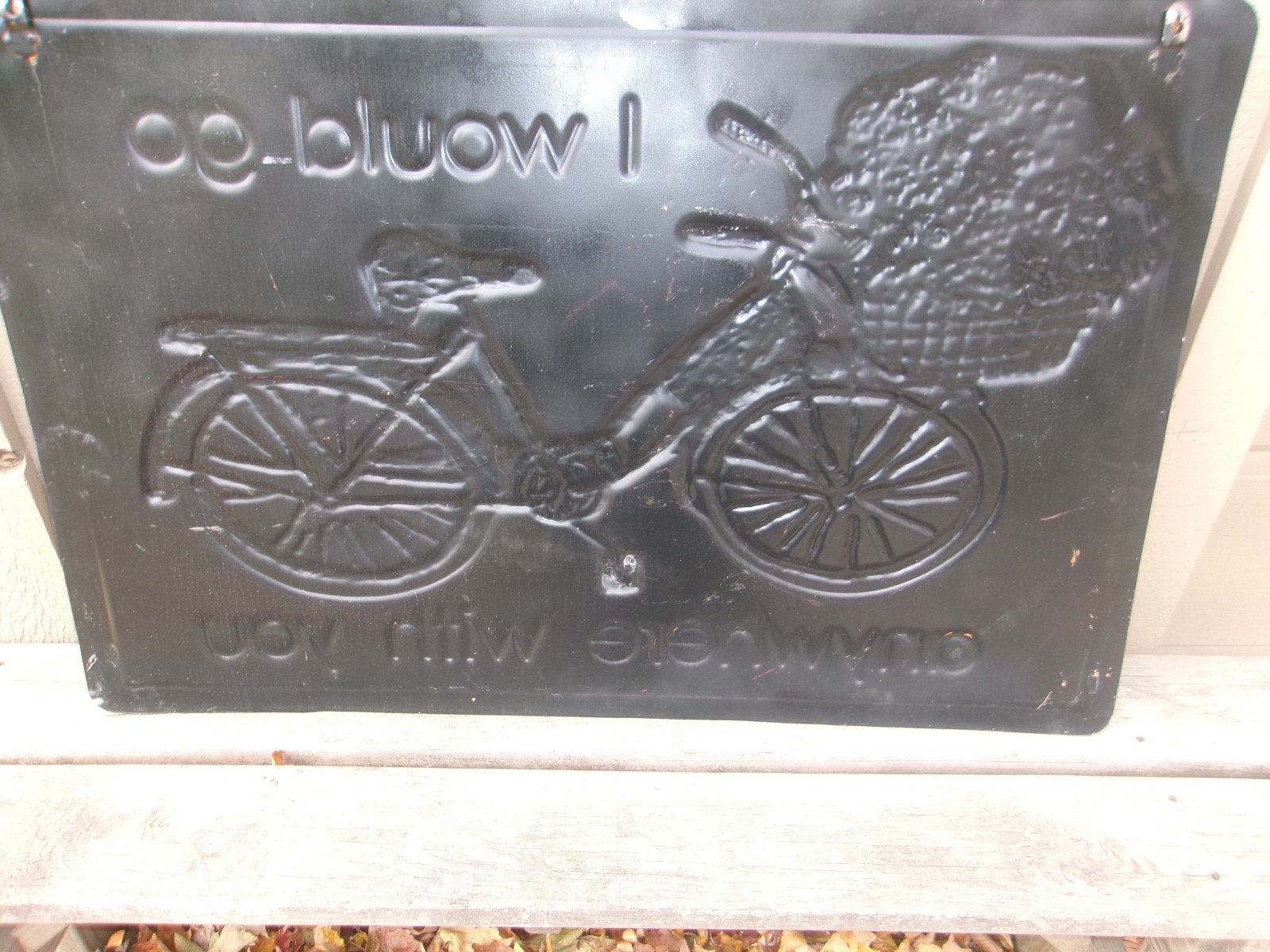Antique Farmhouse 36 x 24 Bicycle Metal Sign I ll Go Anywhere With You