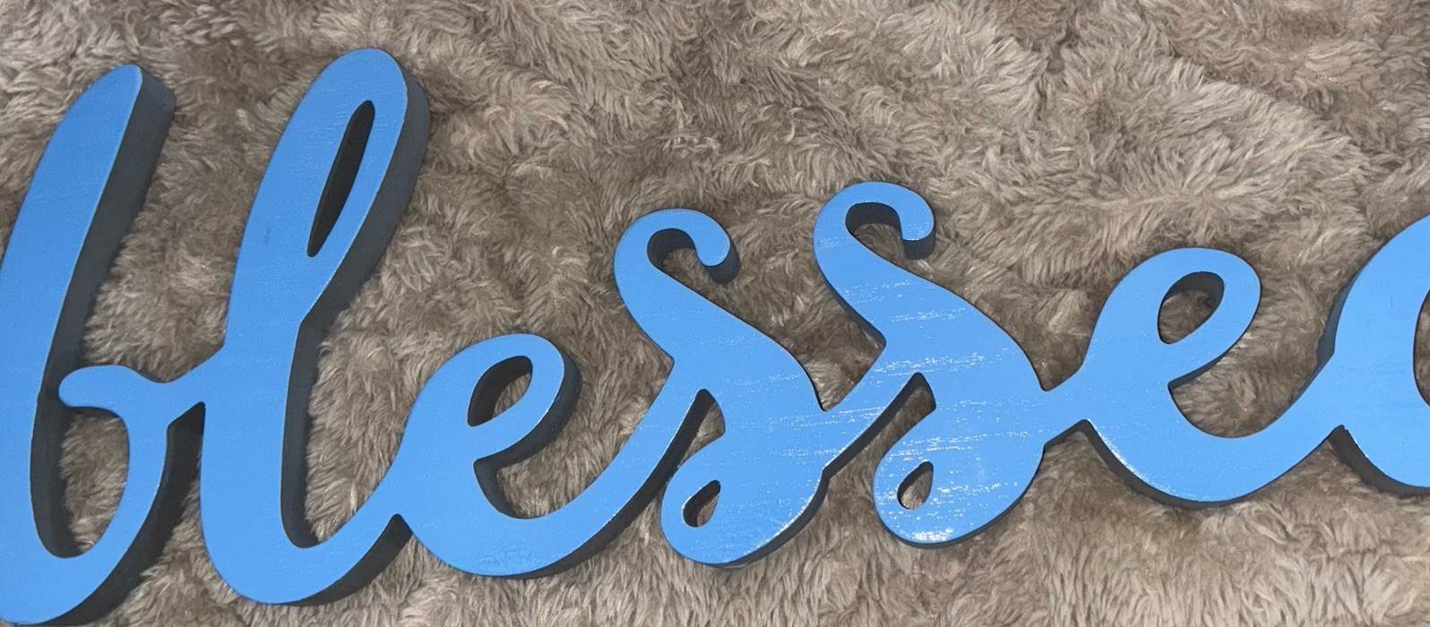 Beachy Wall Decor Blessed Aqua Blue Coasta Beach House Vibe